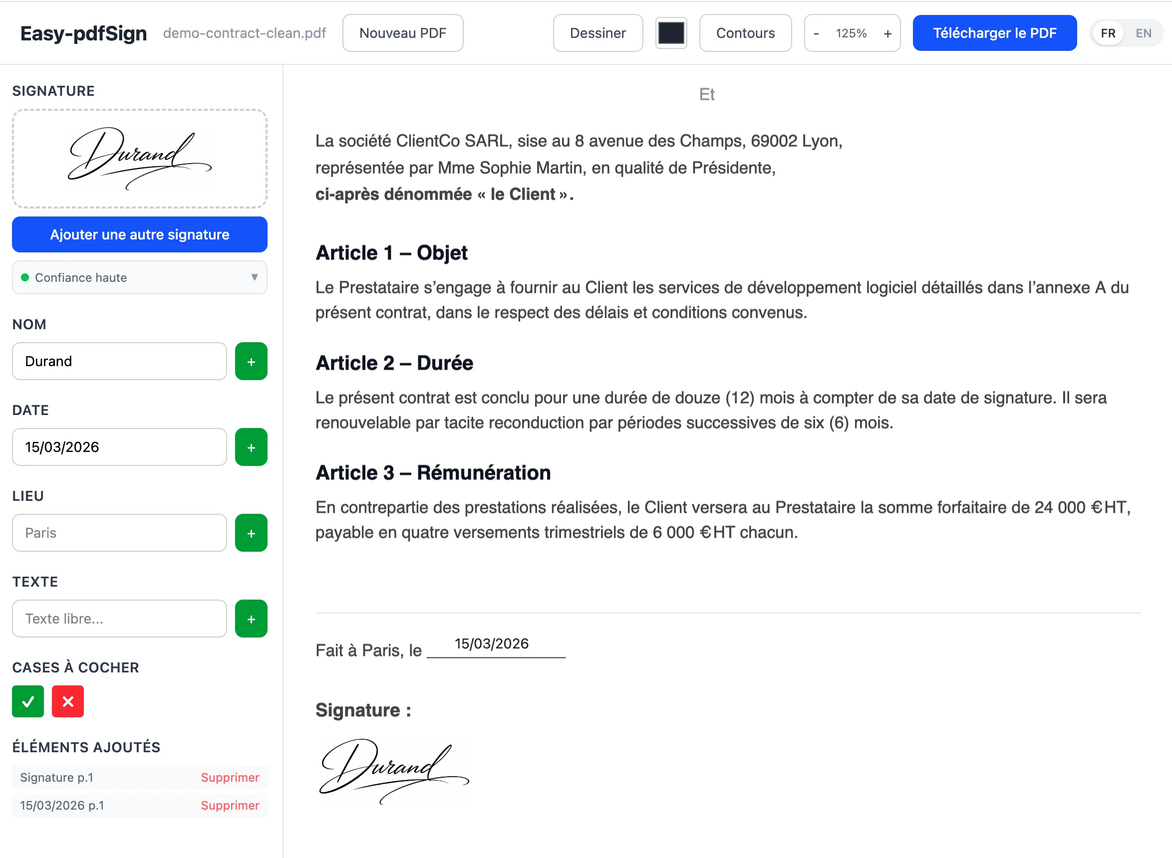 PDF sign&eacute;